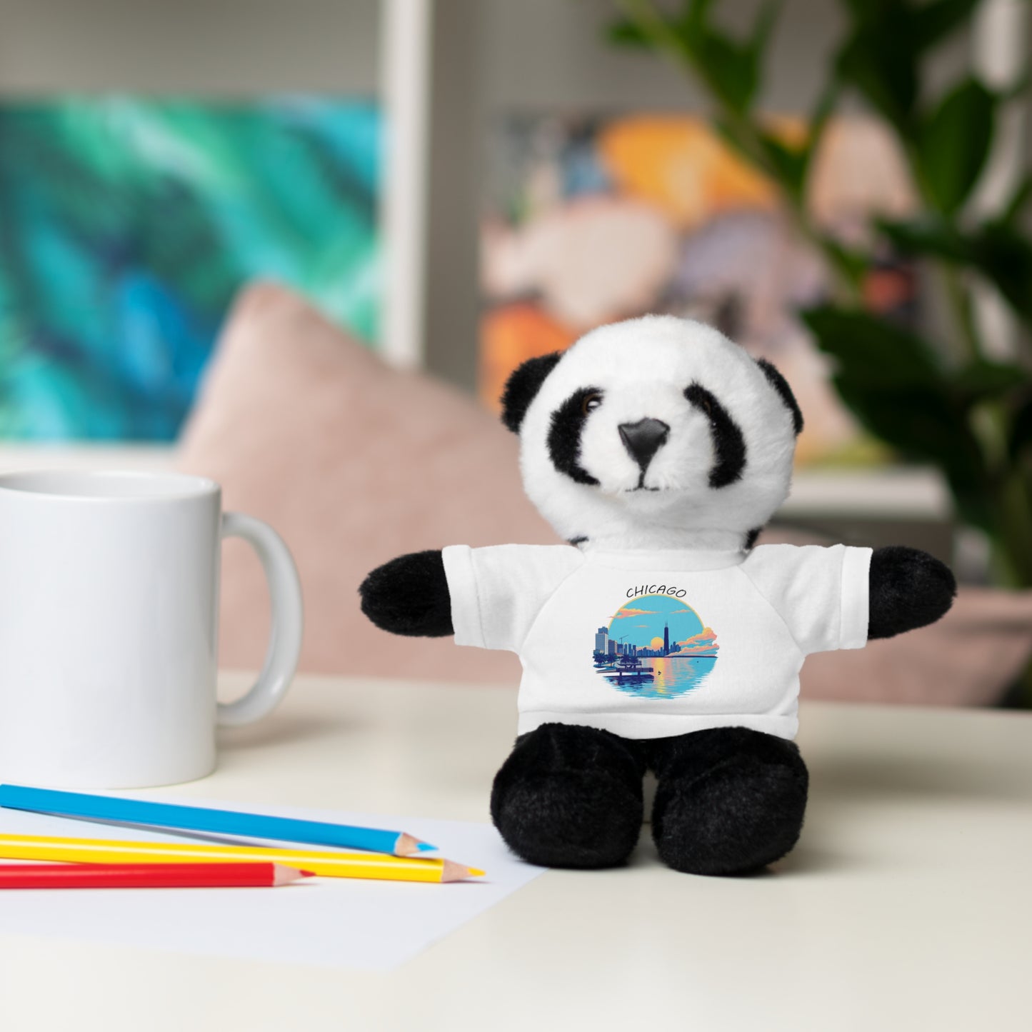 Retro Chicago Sunset Stuffed Animals with Tee