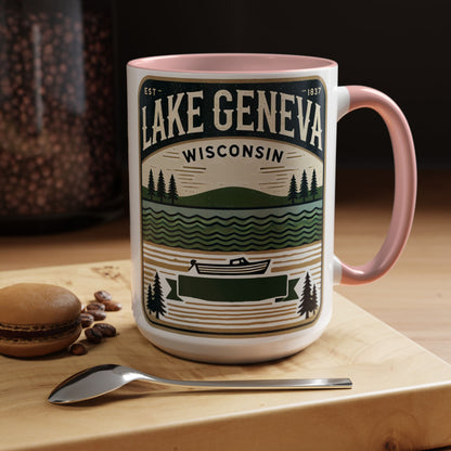 Vintage Lake Geneva Accent Coffee Mug