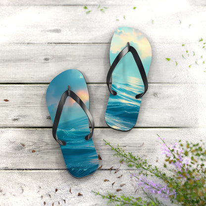 Ocean Waves Flip Flops