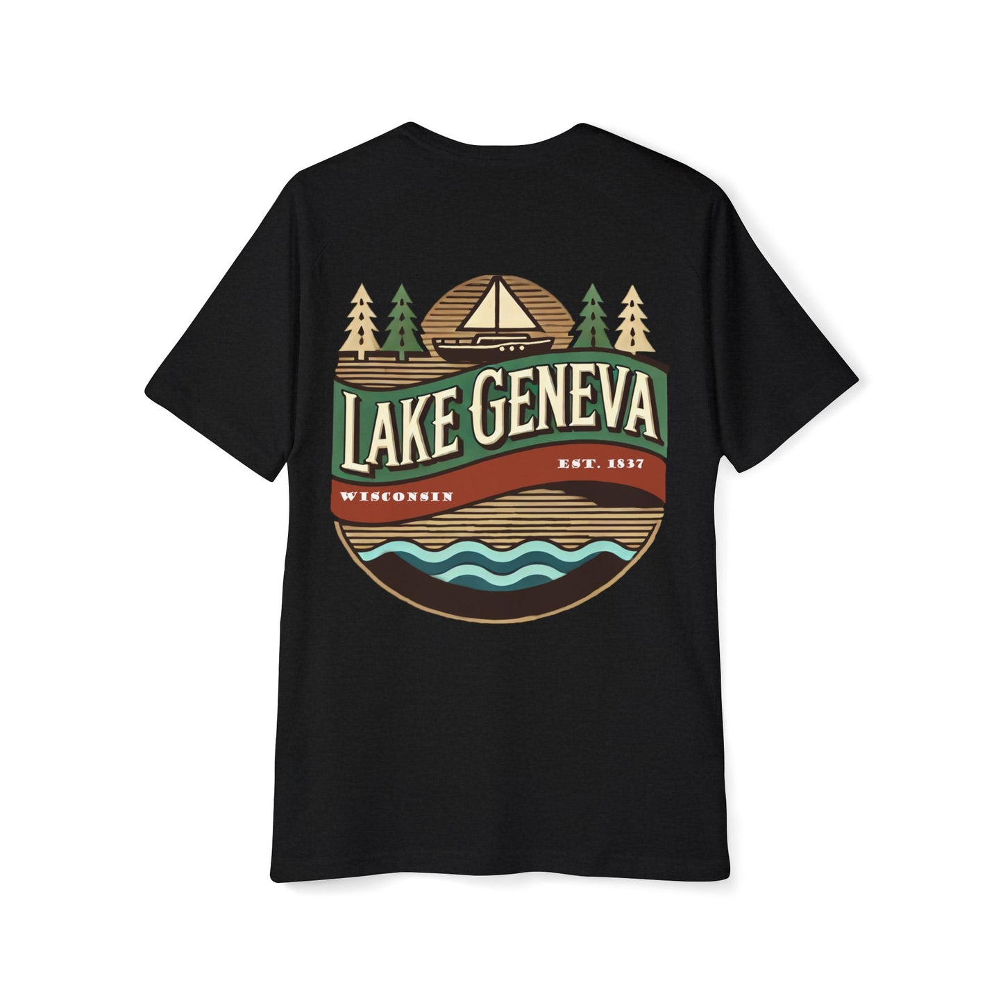 Retro Lake Geneva Men's Raglan T-Shirt