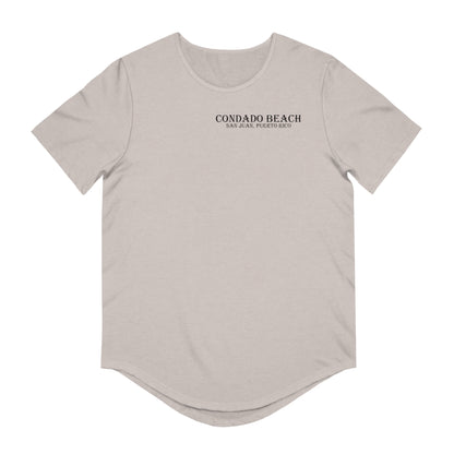 Coastal Vibes Condado Beach Men's Jersey Curved Hem Tee