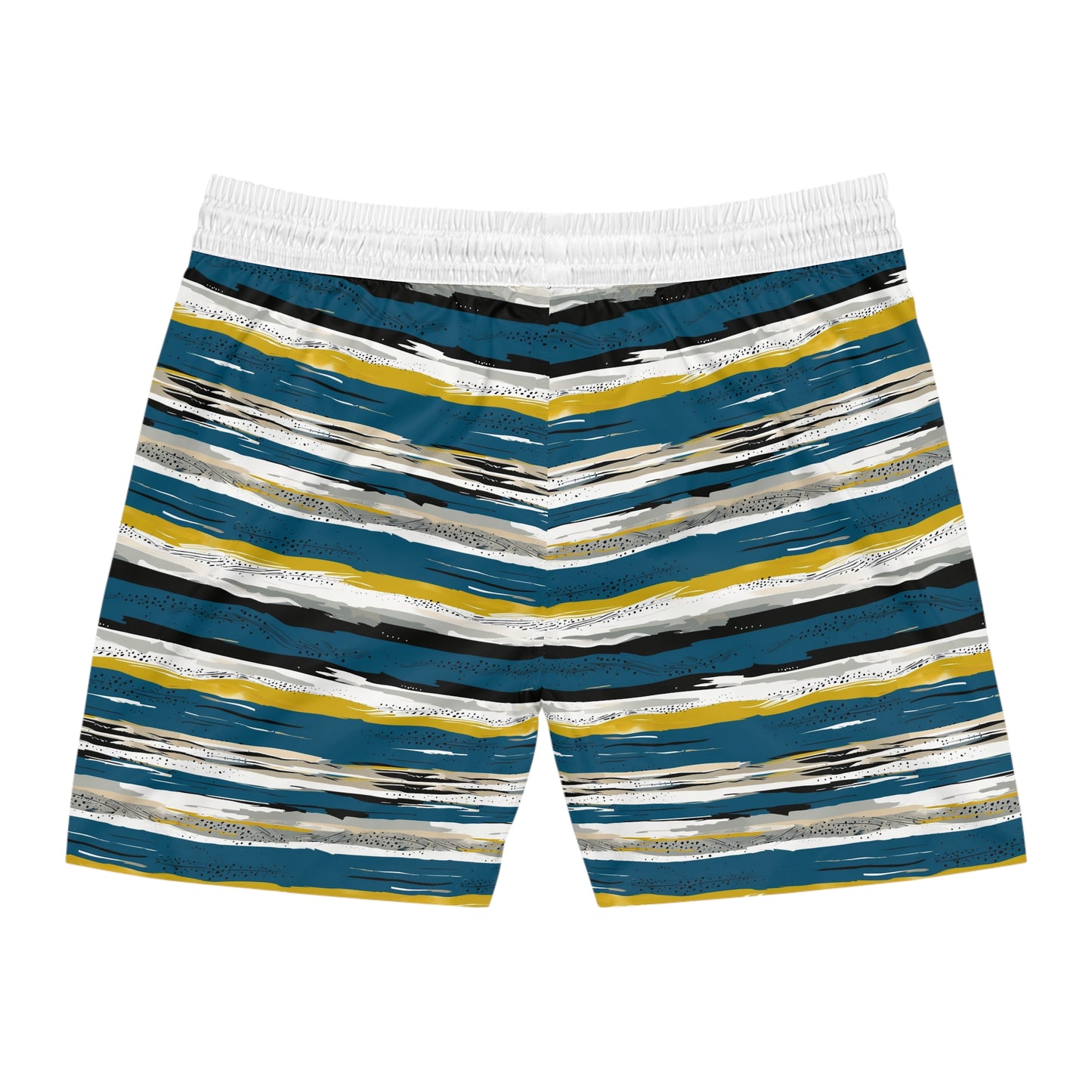 Striped Coastal Design Men's Mid-Length Swim Shorts