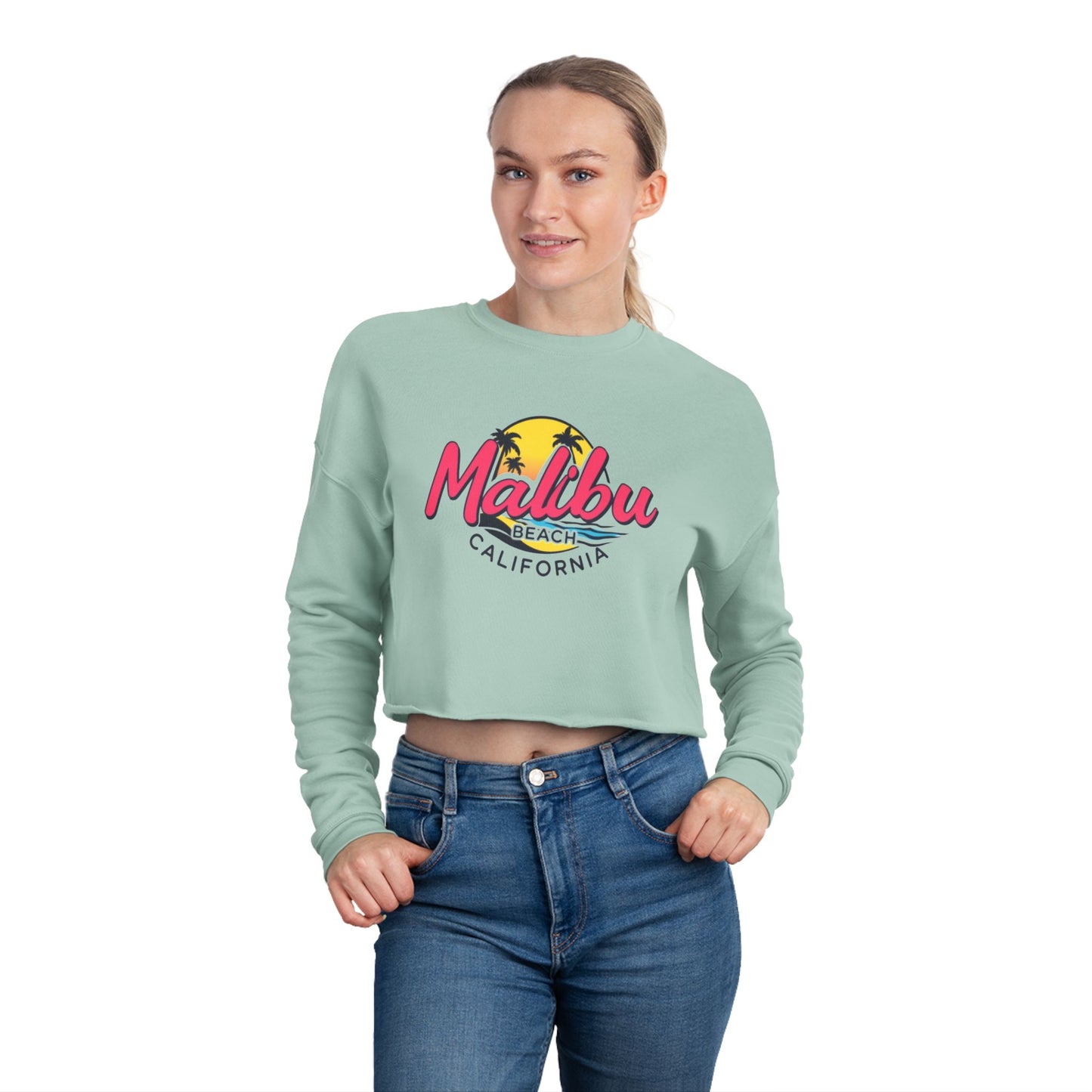 Retro Malibu Women's Cropped Sweatshirt