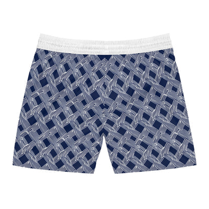 Nautical Woven Design Men's Mid-Length Swim Shorts