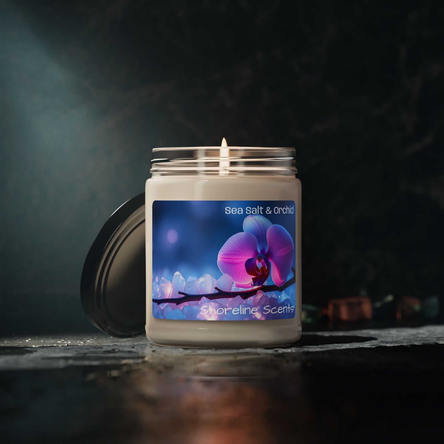 Sea Salt + Orchid Scented Soy Candle