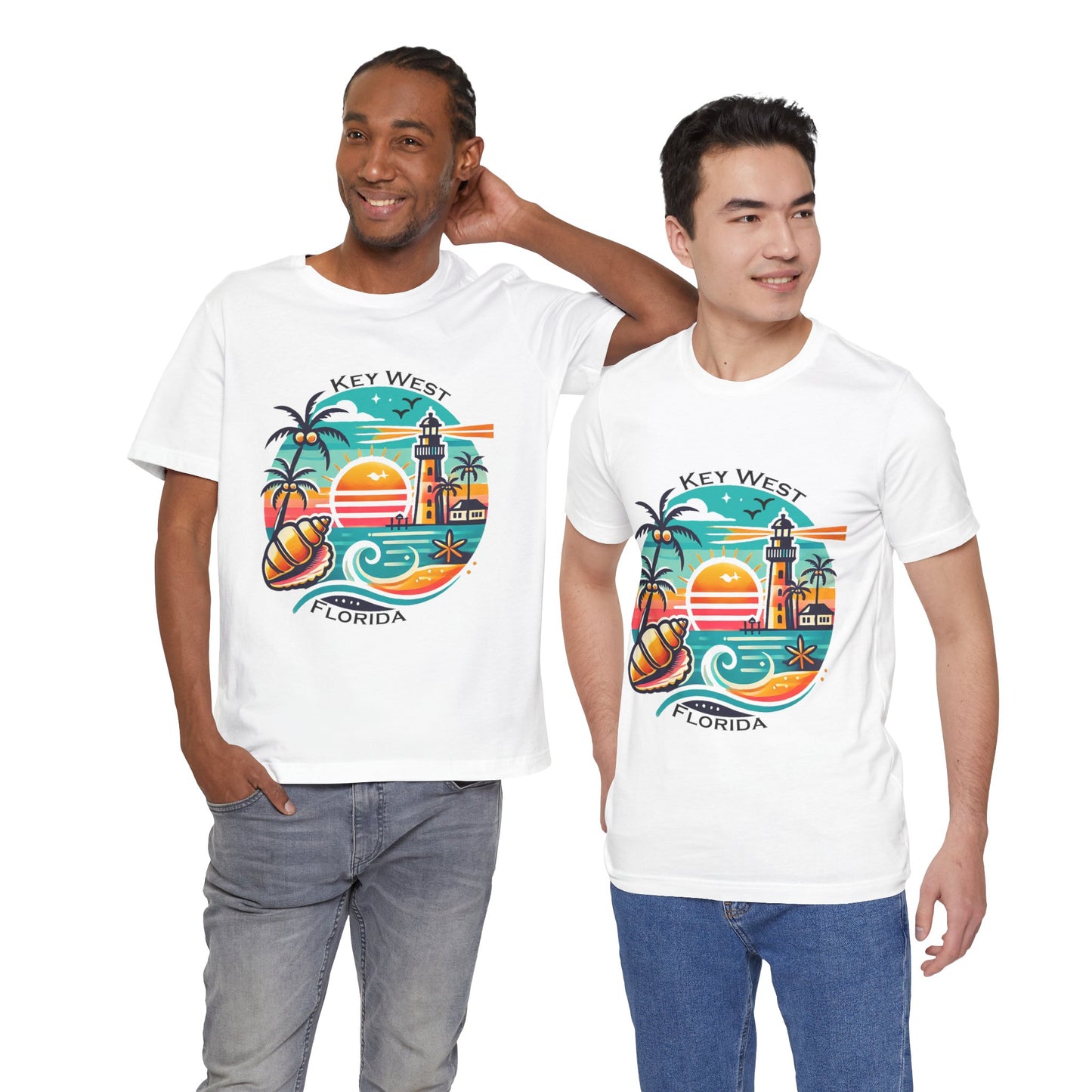 Vibrant Key West Jersey Short Sleeve Tee