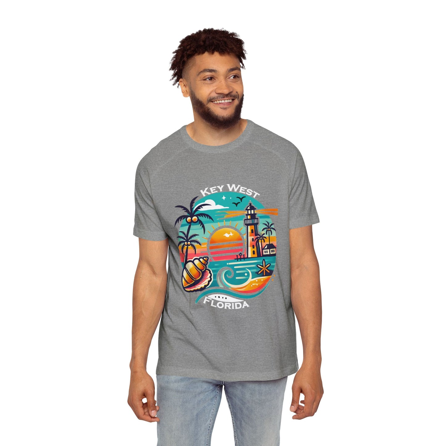 Vibrant Key West Men's Raglan T-Shirt