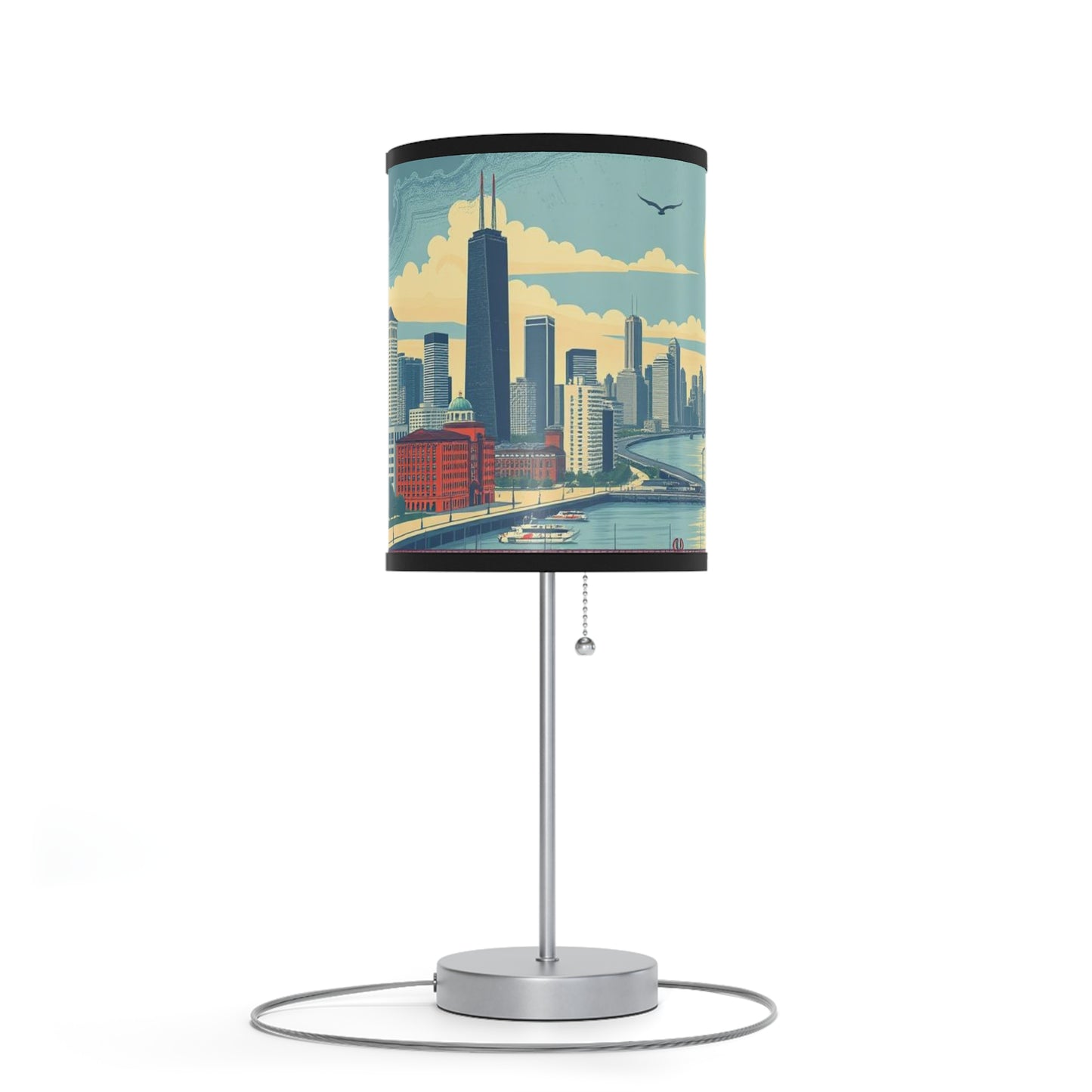 Retro Chicago Skyline Lamp on a Stand