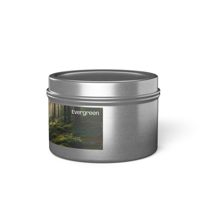 Evergreen Scented Rustic Tin Candle
