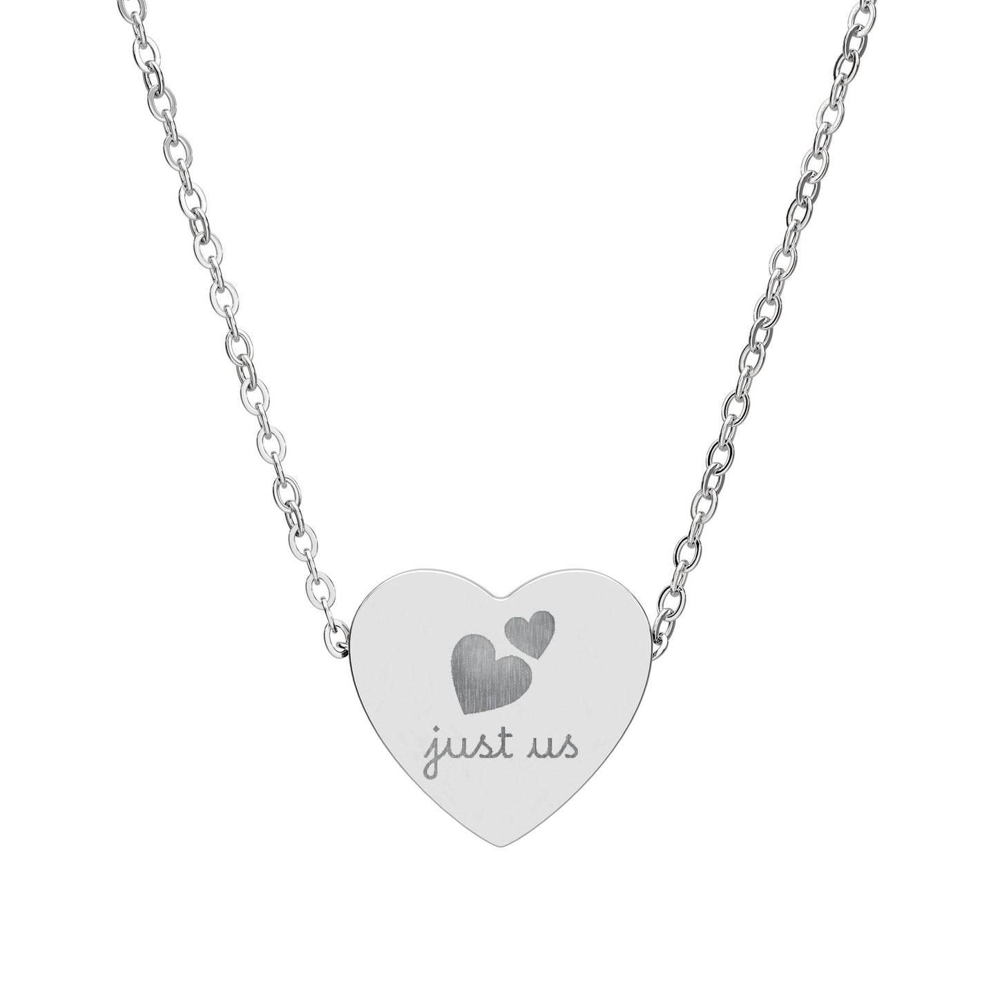 Just Us — Engraved Heart Necklace