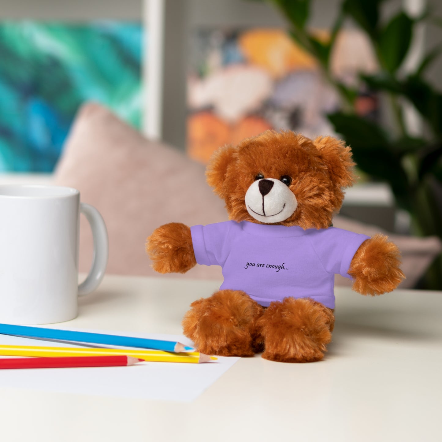 You Are Enough - Mental Health Awareness Stuffed Animals with Tee