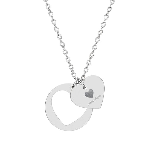 Choose Hope — Engraved Heart Cutout Necklace