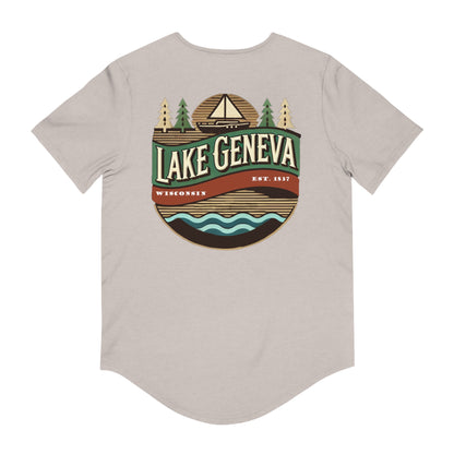 Retro Lake Geneva Men's Jersey Curved Hem Tee