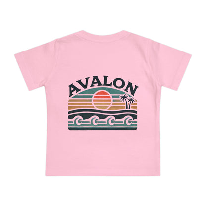 Retro Avalon Sunset Unisex Baby Short Sleeve T-Shirt