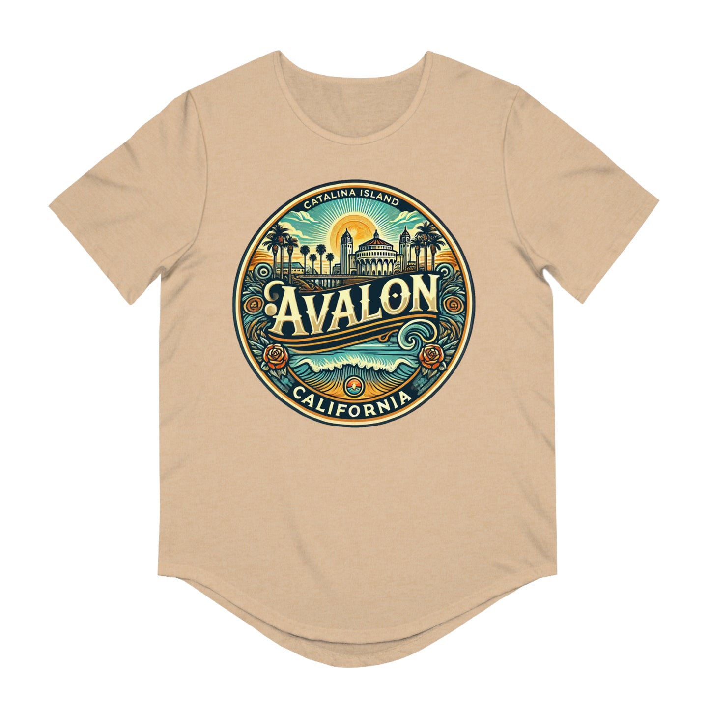 Elegant Avalon Men's Jersey Curved Hem Tee