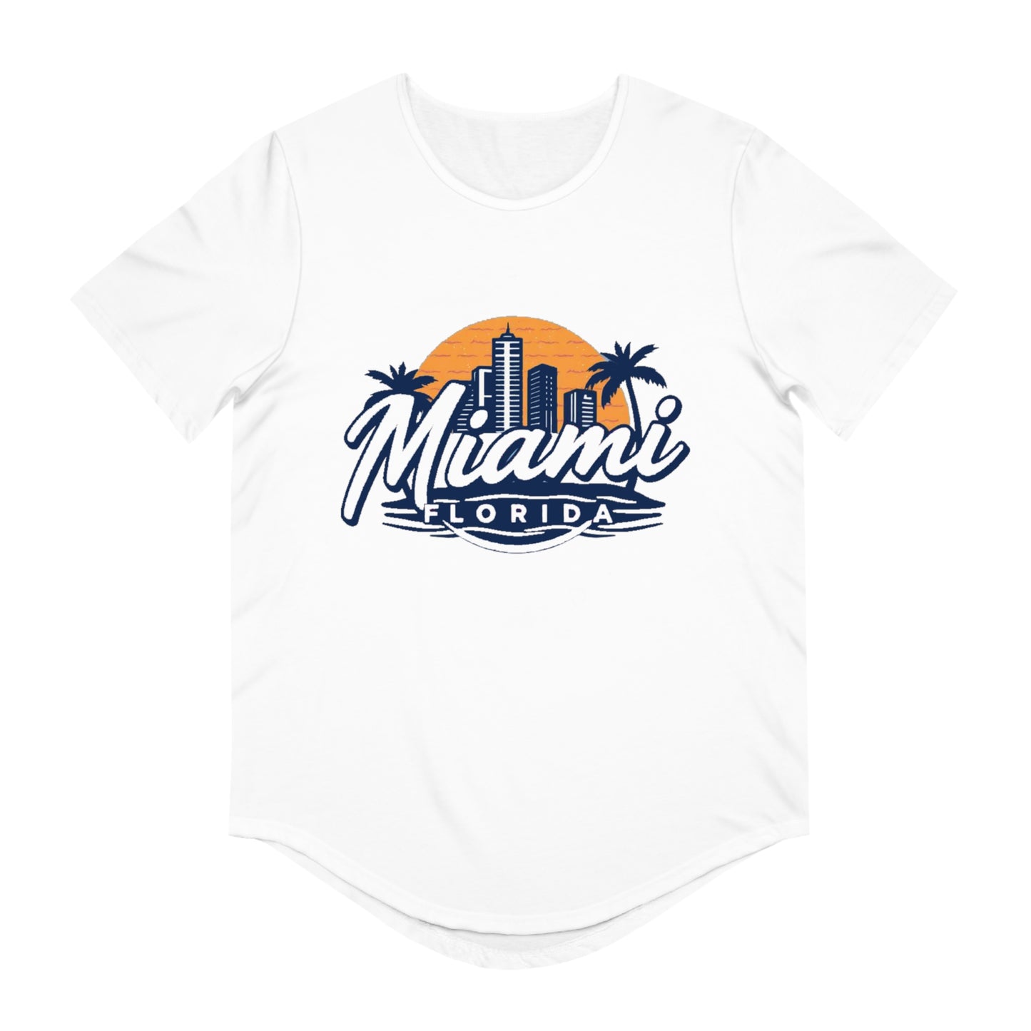 Retro Miami Men's Jersey Curved Hem Tee