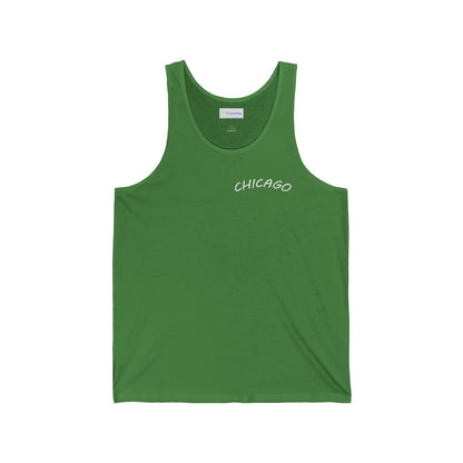 Retro Chicago Sunset Unisex Jersey Tank