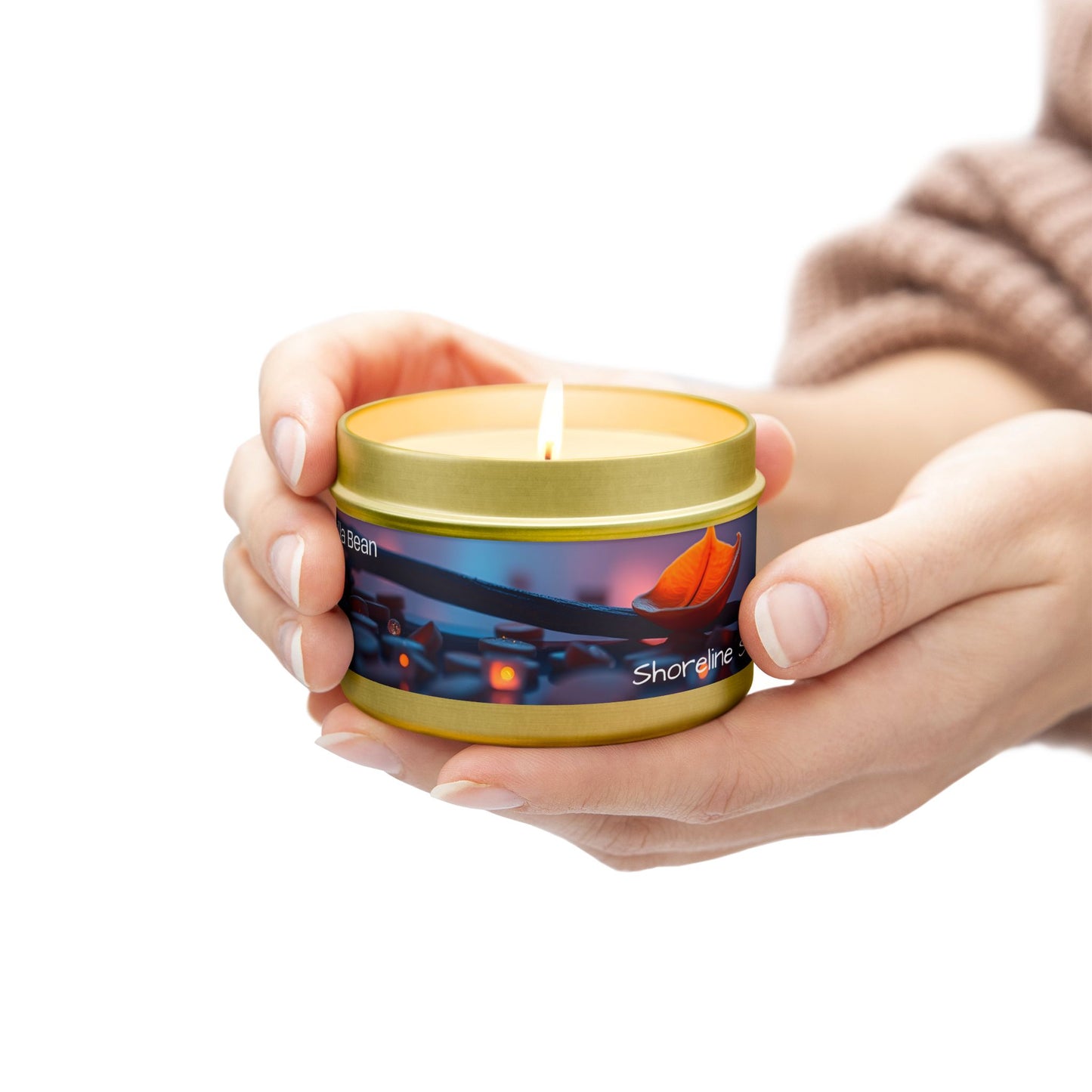 Vanilla Bean Scented Rustic Tin Candle