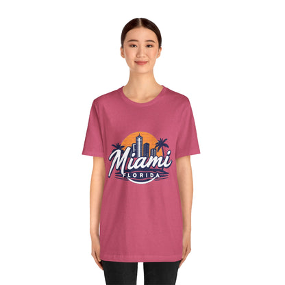 Retro Miami Unisex Jersey Short Sleeve Tee