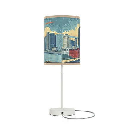 Retro Chicago Skyline Lamp on a Stand
