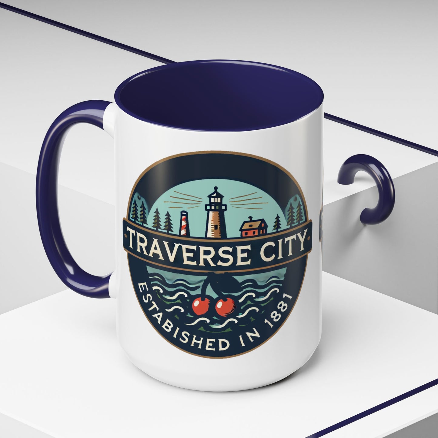 Vintage Traverse City Accent Coffee Mug