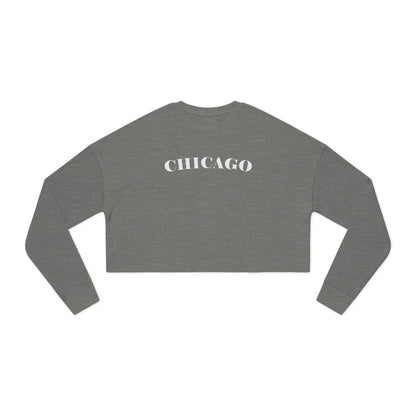 Mystery Noir Chicago Skyline Sunset Women's Cropped Sweatshirt