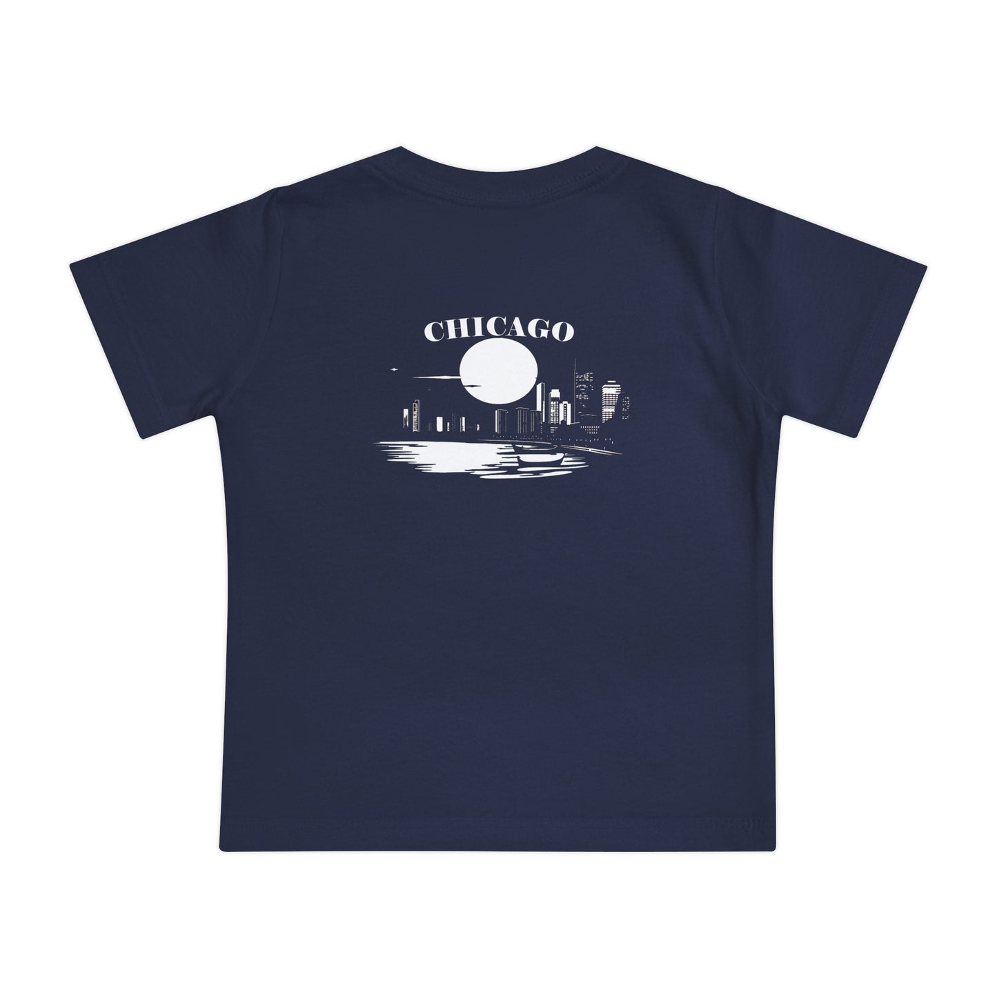 Mystery Noir Chicago Skyline Sunset Unisex Baby Short Sleeve T-Shirt