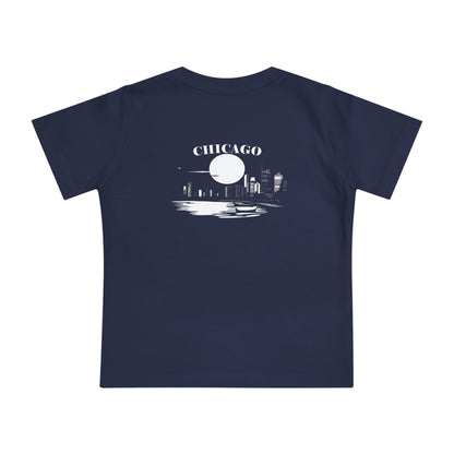 Mystery Noir Chicago Skyline Sunset Unisex Baby Short Sleeve T-Shirt