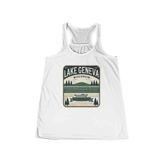 Vintage Lake Geneva Women's Flowy Racerback Tank