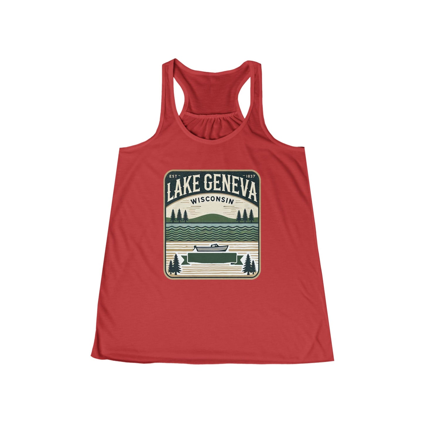 Vintage Lake Geneva Women's Flowy Racerback Tank