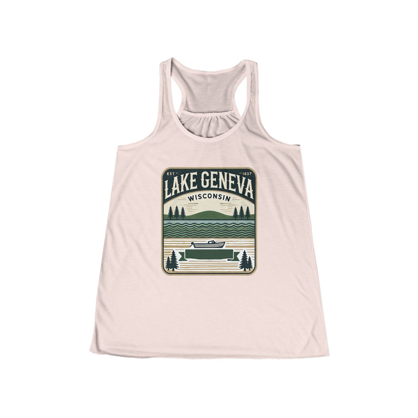 Vintage Lake Geneva Women's Flowy Racerback Tank