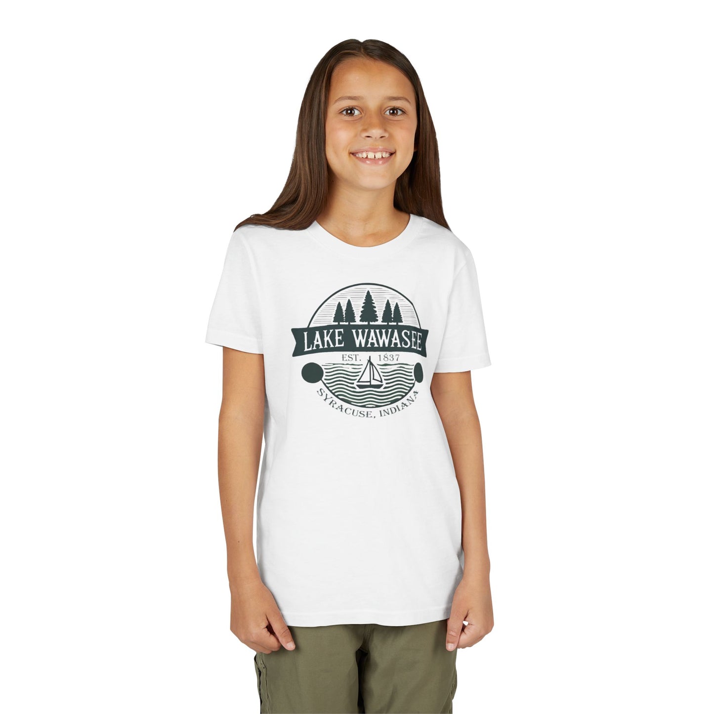 Vintage Lake Wawasee Unisex Youth Short Sleeve Tee