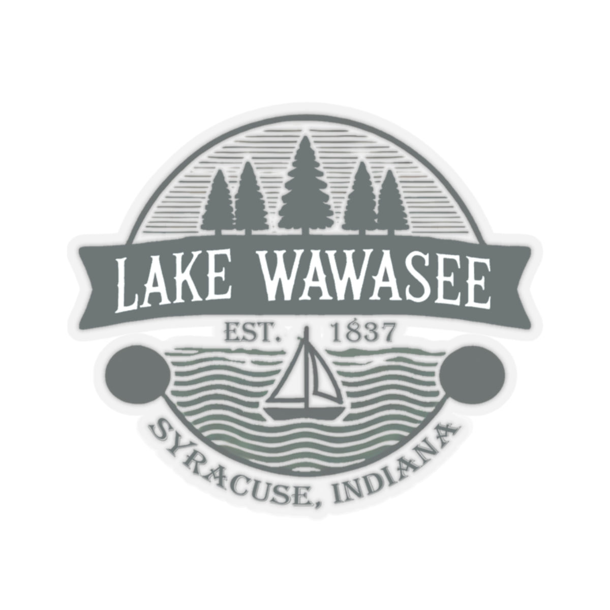 Vintage Lake Wawasee Kiss-Cut Sticker