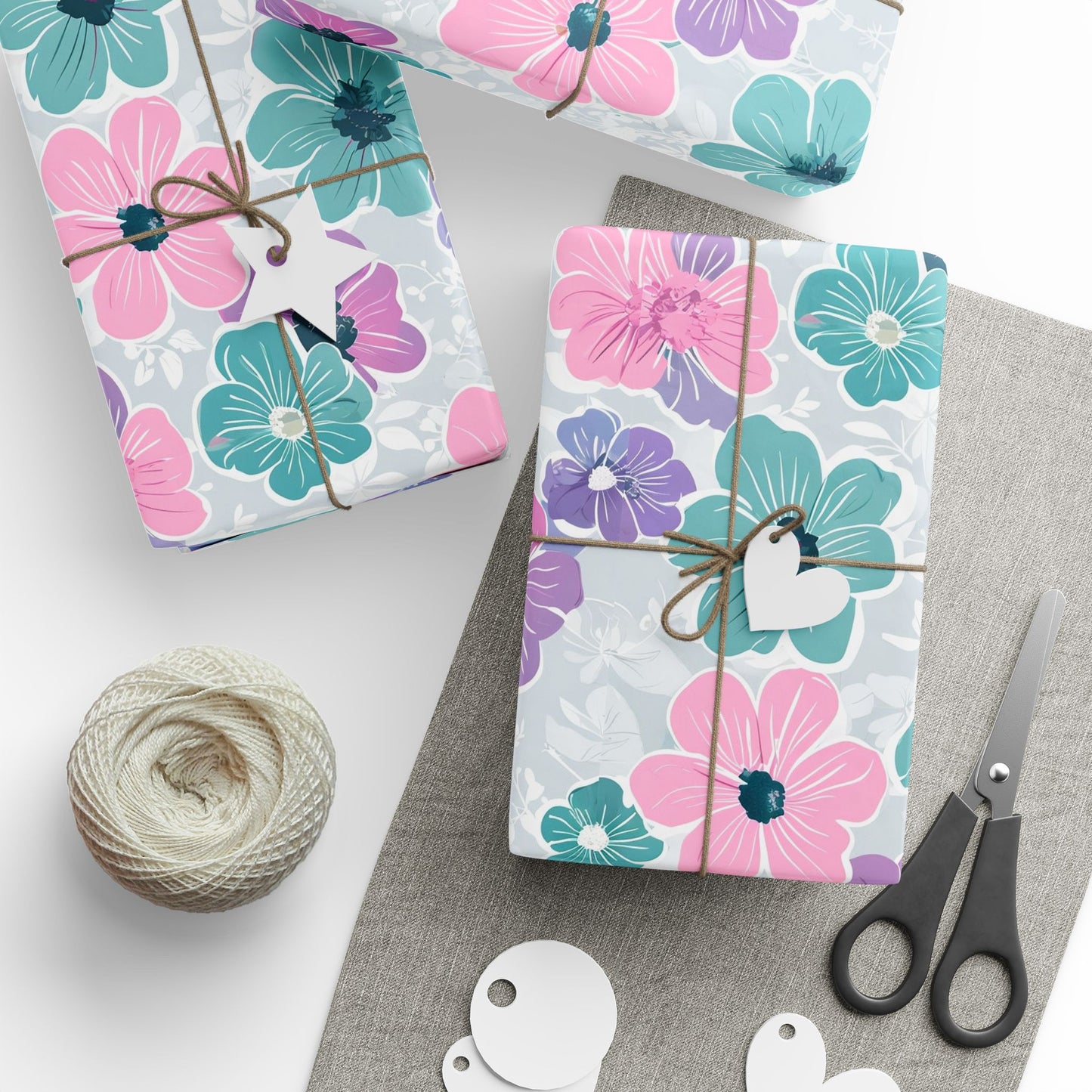 Pastel Floral Print Wrapping Paper