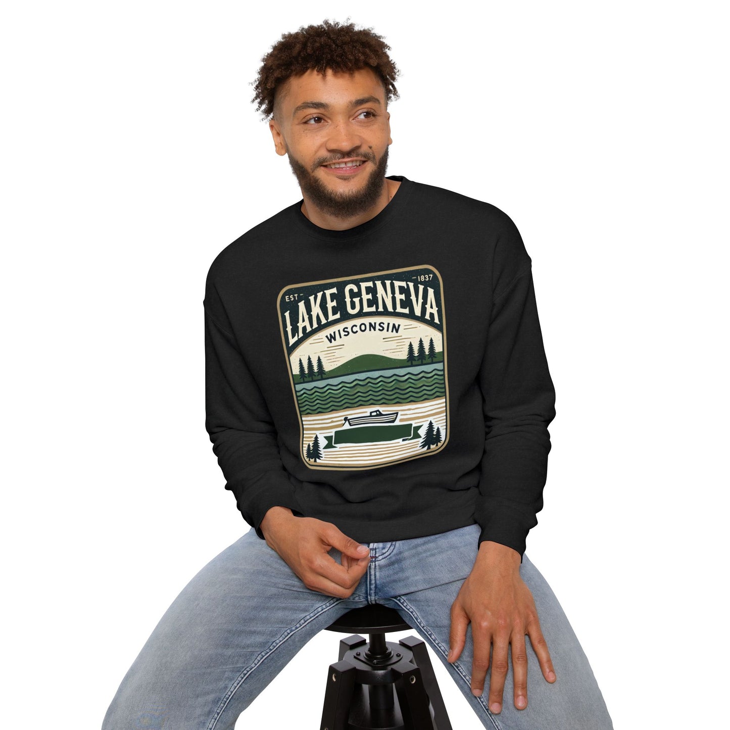 Vintage Lake Geneva Unisex Drop Shoulder Sweatshirt