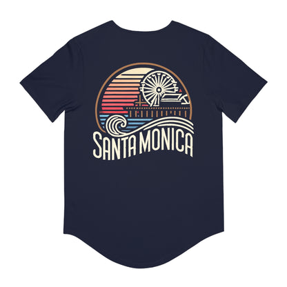 Vibrant Santa Monica Men's Jersey Curved Hem Tee