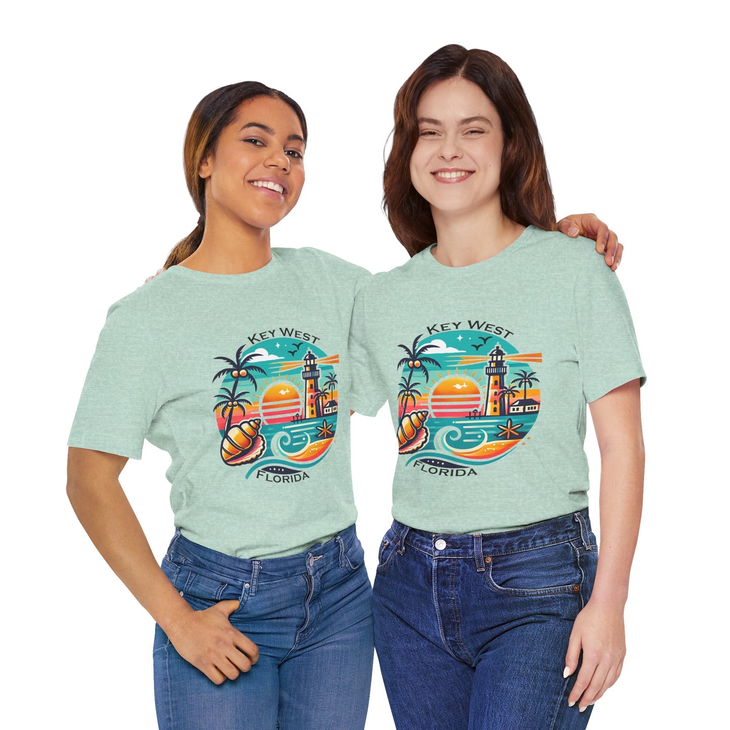 Vibrant Key West Jersey Short Sleeve Tee