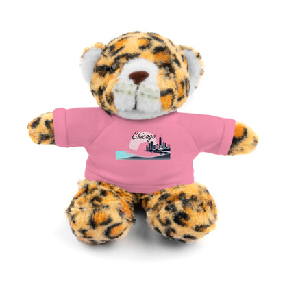 Elegant Chicago Skyline Stuffed Animals with Tee