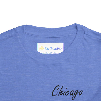 Elegant Chicago Skyline Unisex Toddler Short Sleeve Tee