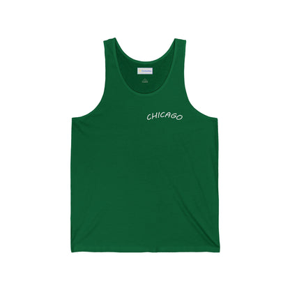 Retro Chicago Sunset Unisex Jersey Tank