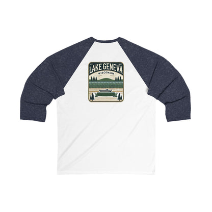 Vintage Lake Geneva Men's 3/4 Sleeve Baseball Tee