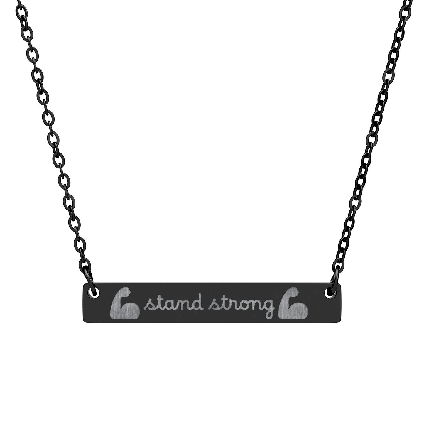Stand Strong — Engraved Bar Necklace