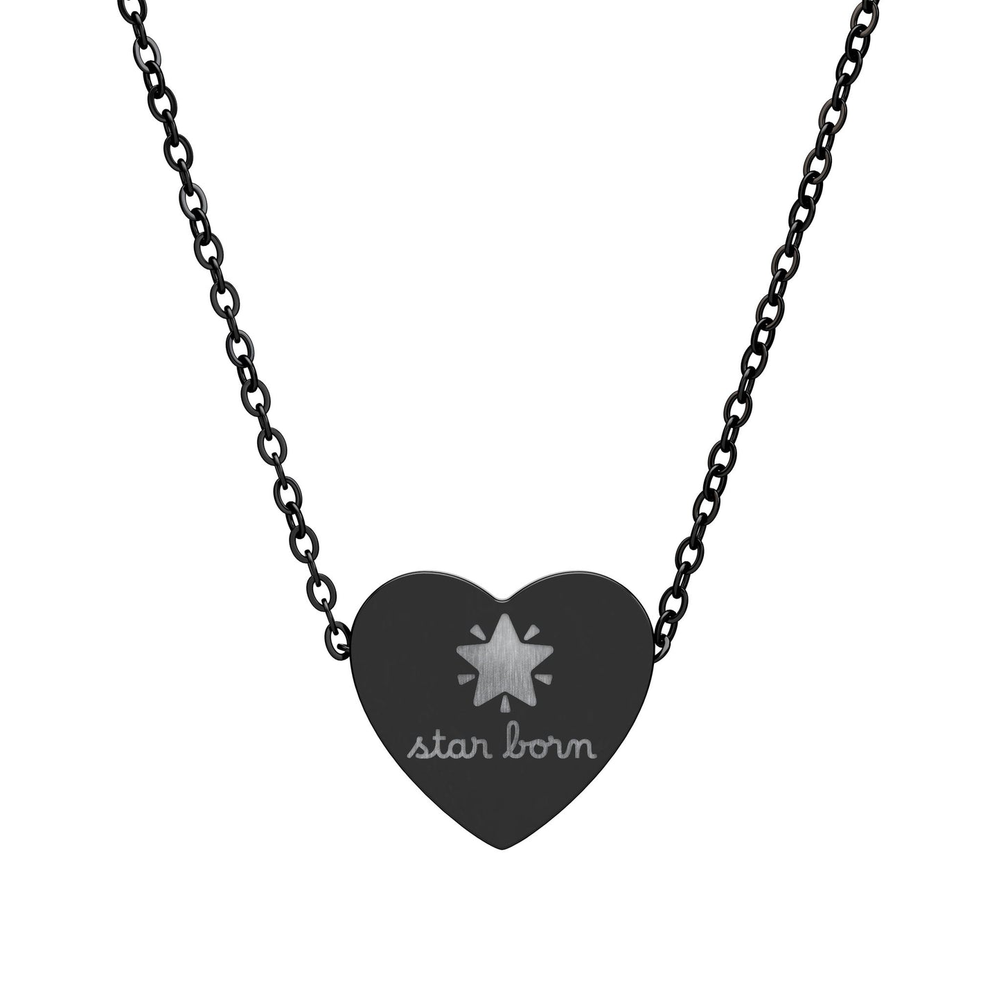 Star Born — Engraved Heart Necklace