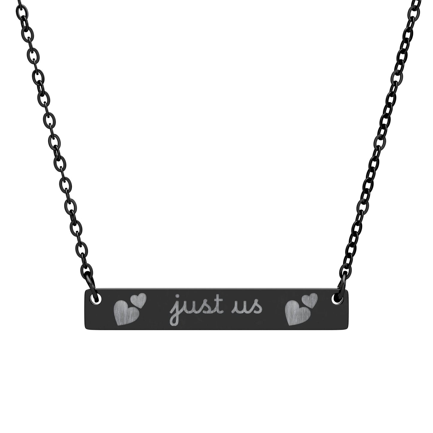 Just Us — Engraved Bar Necklace