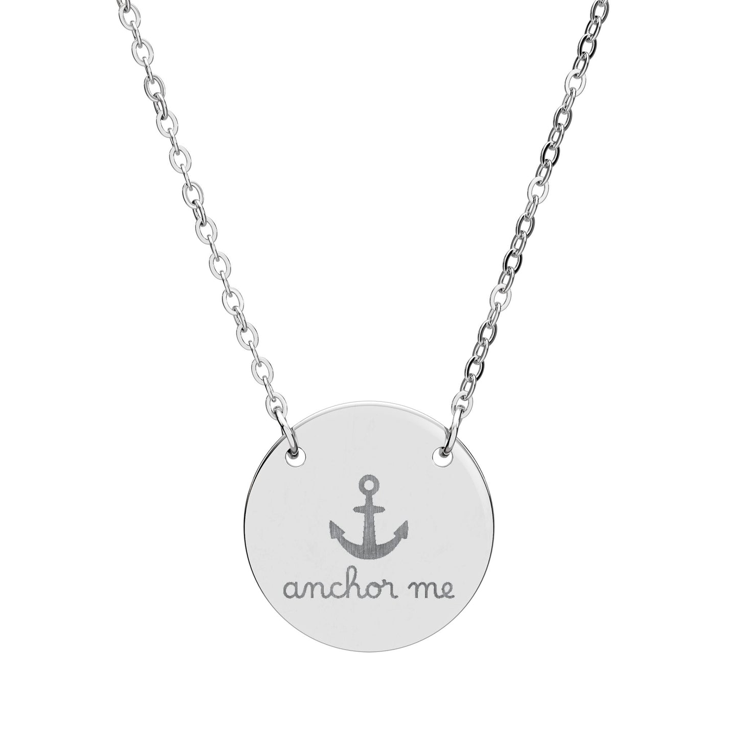 Anchor Me — Engraved Circle Necklace