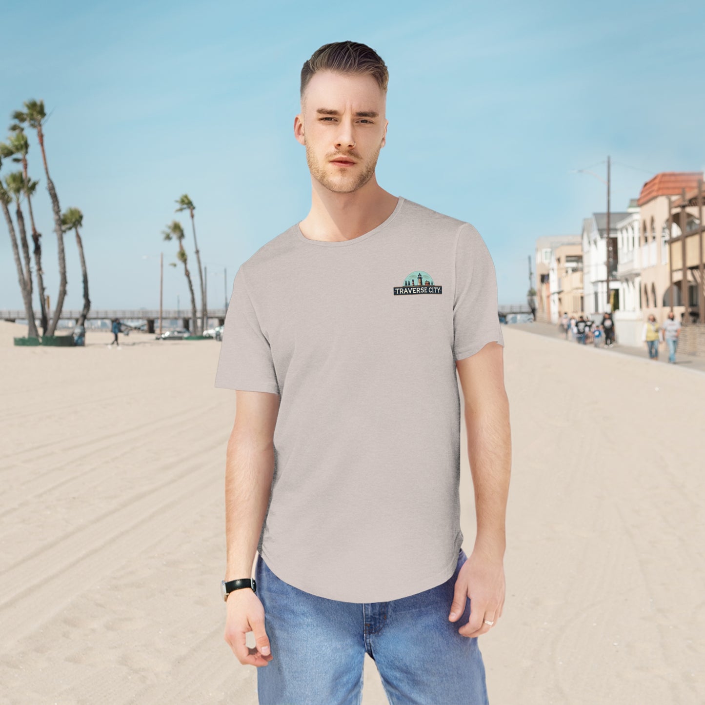 Vintage Traverse City Men's Jersey Curved Hem Tee
