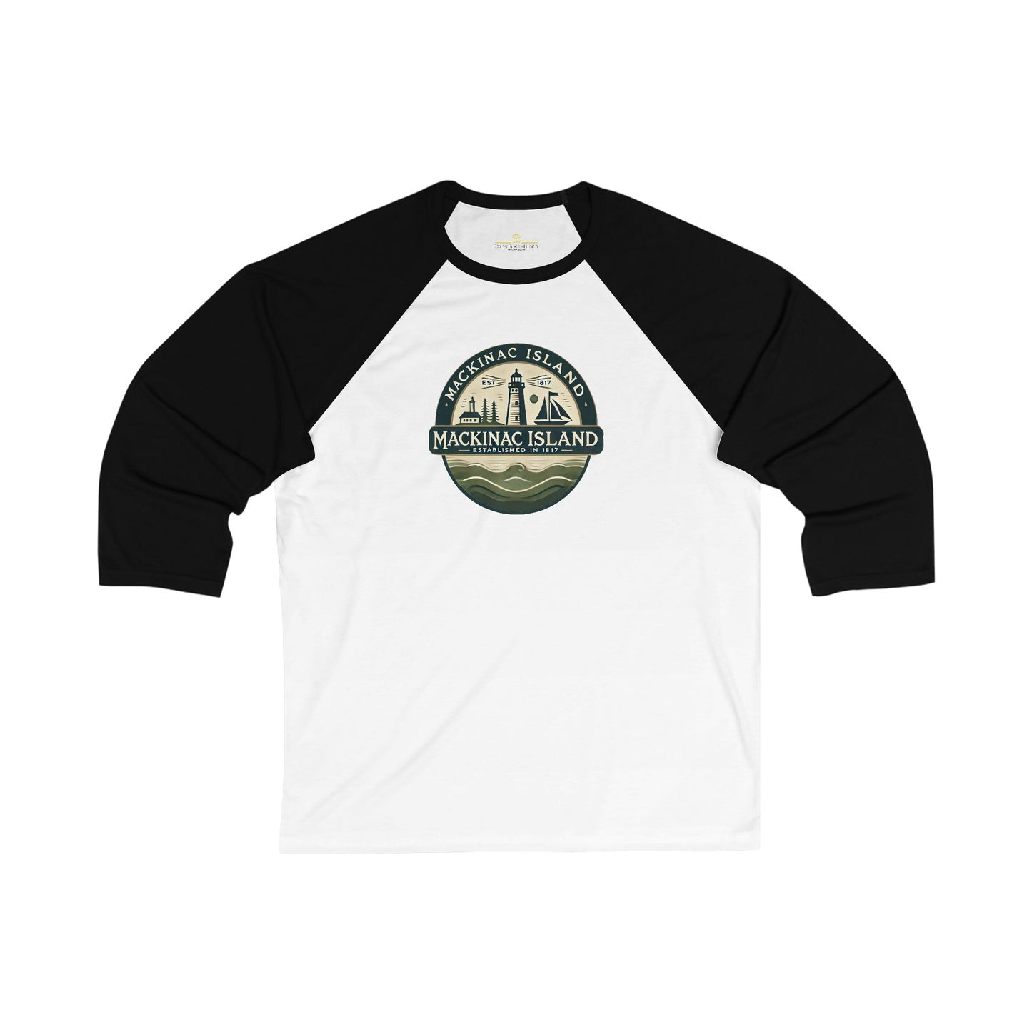 Vintage Mackinac Island Men's 3/4 Sleeve Baseball Tee