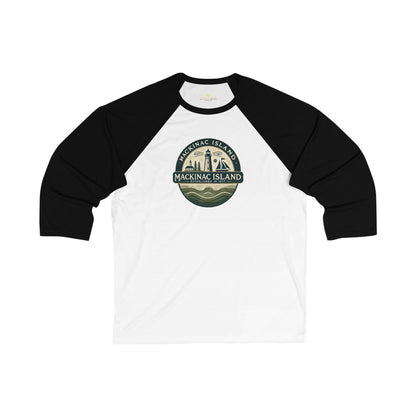 Vintage Mackinac Island Men's 3/4 Sleeve Baseball Tee