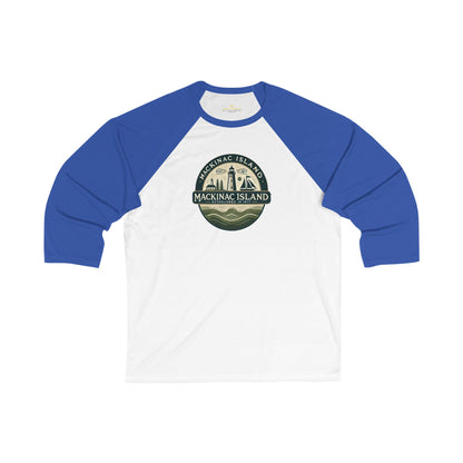 Vintage Mackinac Island Men's 3/4 Sleeve Baseball Tee