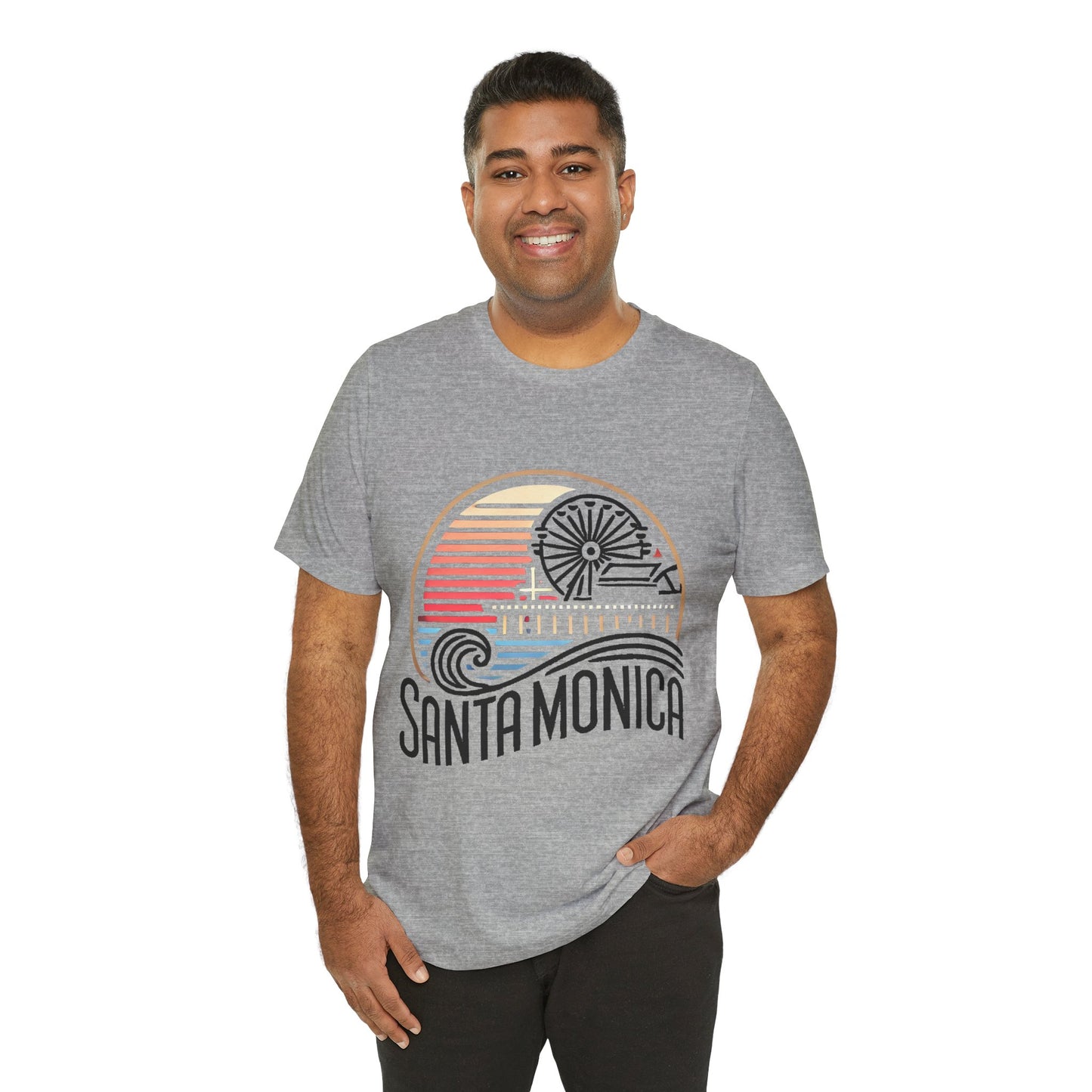 Vibrant Santa Monica Unisex Jersey Short Sleeve Tee